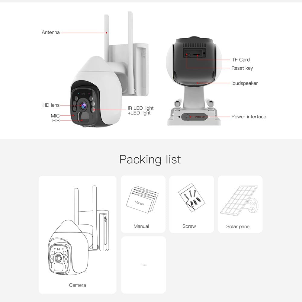 BS9 Wifi Outdoor Solar Security Camera