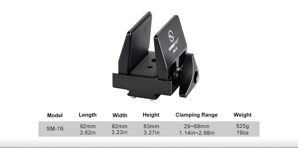 SUNWAYFOTO SM Series Saddle Mount Rifle Adapter-SM-76