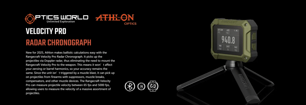 Optics World Athlon Rangecraft Velocity PRO Radar Chronograph