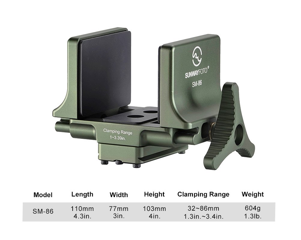 SUNWAYFOTO SM-86 Saddle Mount Rifle Adapter