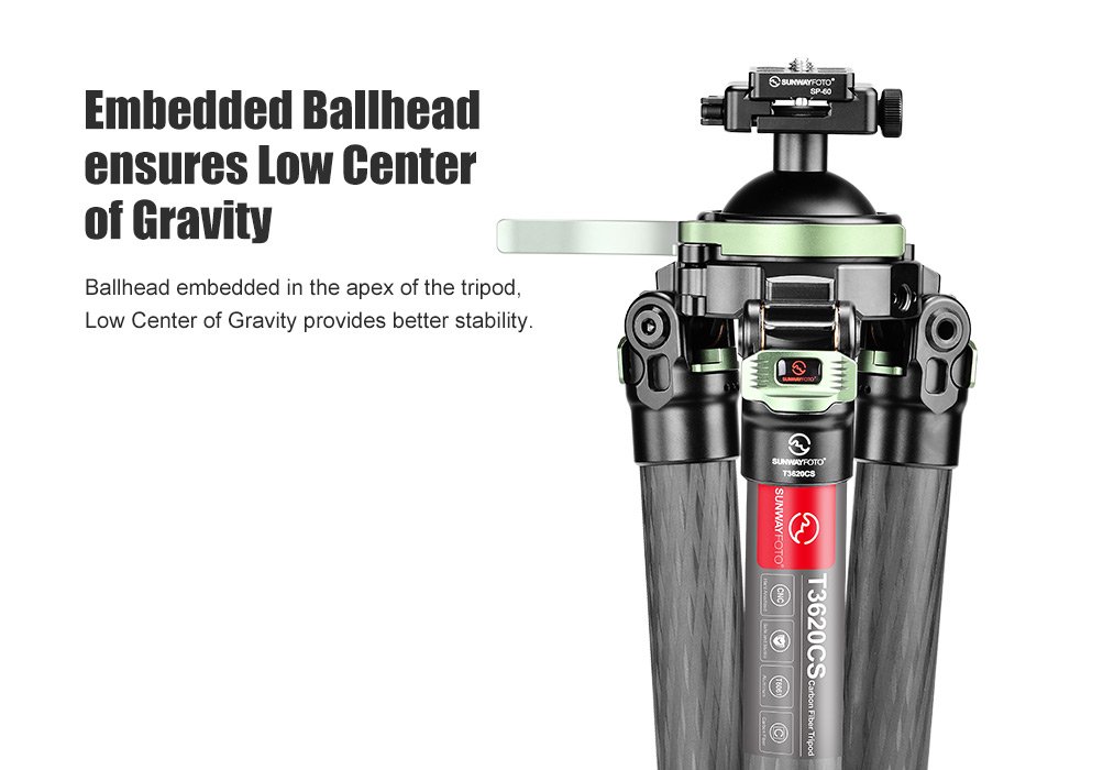 SUNWAYFOTO T3620CS-D Tripod Carbon Fiber