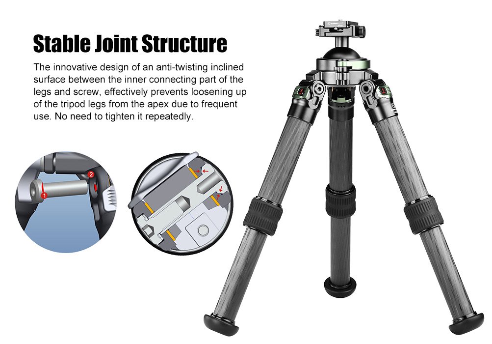 SUNWAYFOTO T3620CS-D Tripod Carbon Fiber