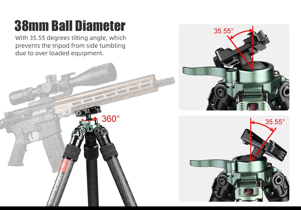 SUNWAYFOTO T3620CSLI-D Tall Inverted Leg Series Carbon Fiber Tripod with Arca Ballhead