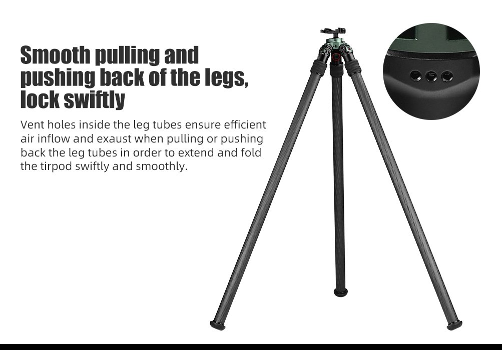 SUNWAYFOTO T3620CSLI-D Tall Inverted Leg Series Carbon Fiber Tripod with Arca Ballhead