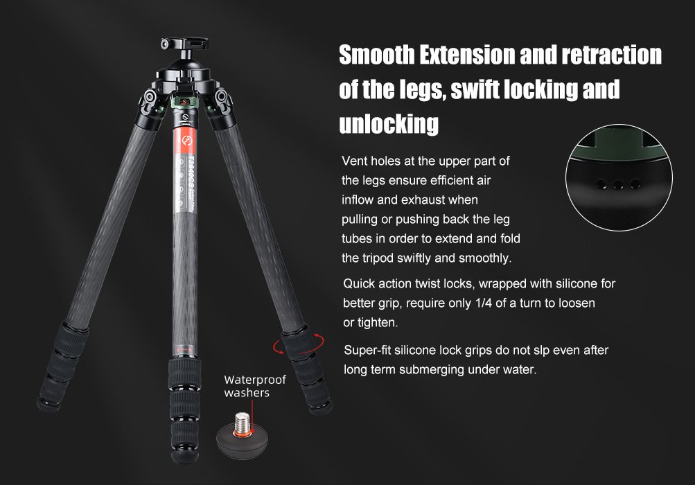 SUNWAYFOTO T3640CS-D Tripod Carbon Fiber