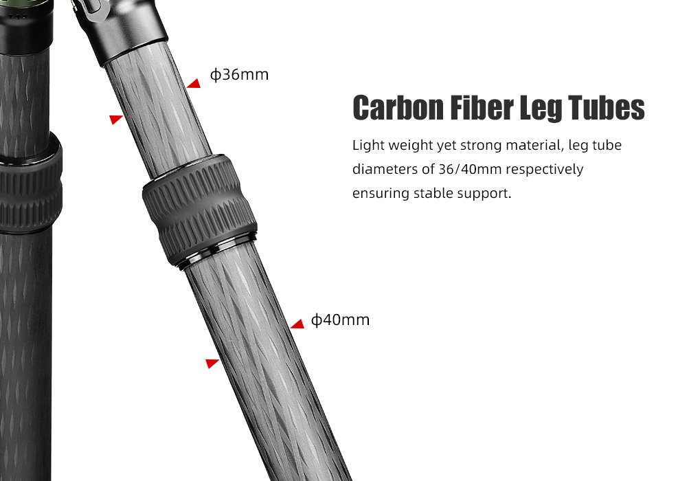 SUNWAYFOTO T4020CMLI Carbon Fiber Tripod