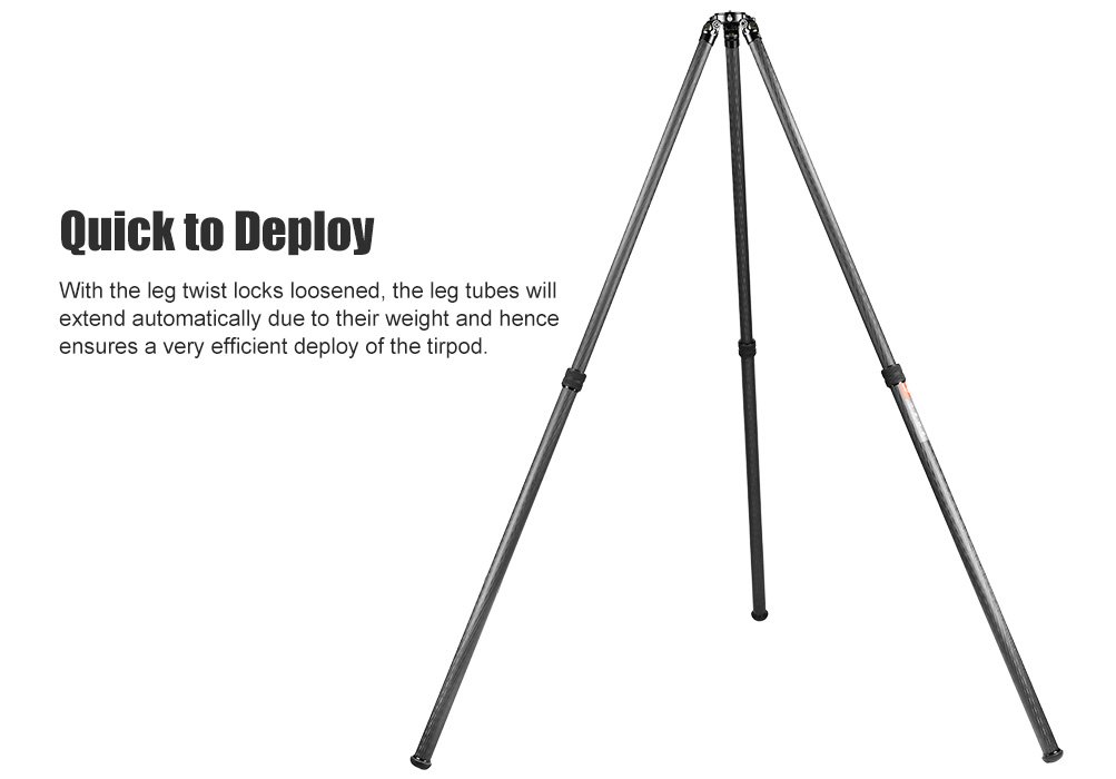SUNWAYFOTO T4020CMLI Carbon Fiber Tripod